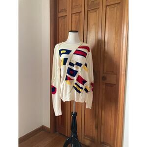 Vintage Liz  Claiborne Abstract Pullover Sweater, Size M